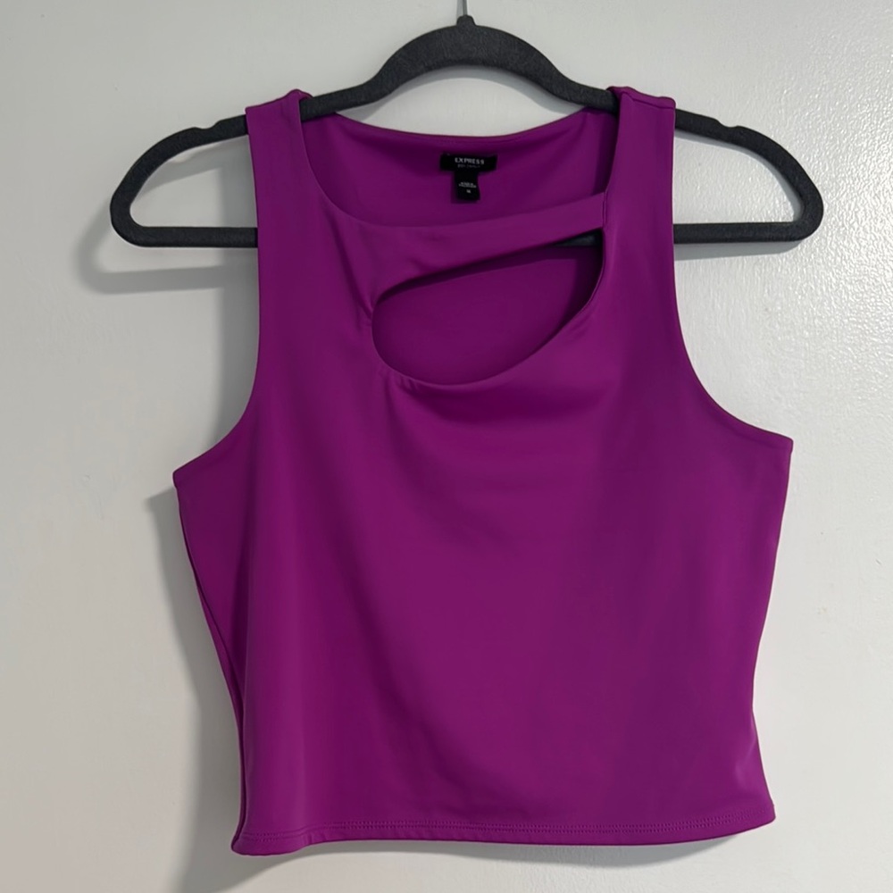 Express Purple Racerback Crop Top